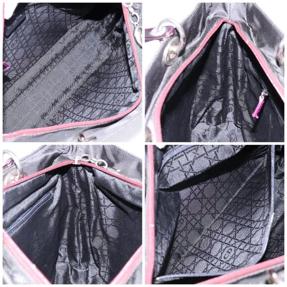 Christian Dior Canage Hand Bag Nylon Khaki Purple Silver Auth bs29344 - Picture 16 of 16